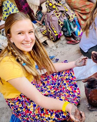 NWU student Lilly Fields in Rwanda.