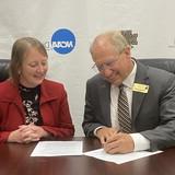 NWU President Darrin Good and York University Provost Shannon Leiden